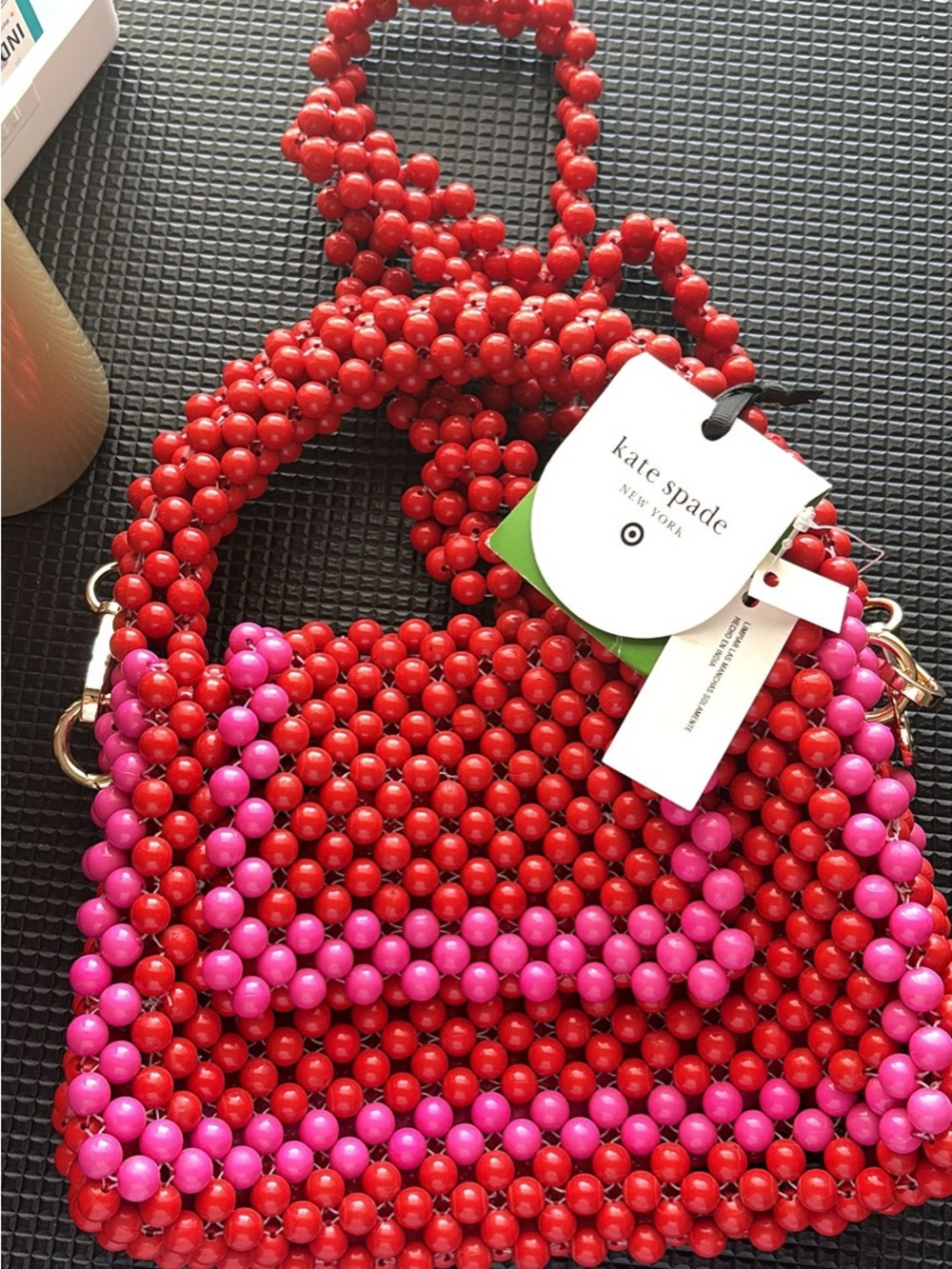 kate spade Red and Pink Beaded Mini Crossbody